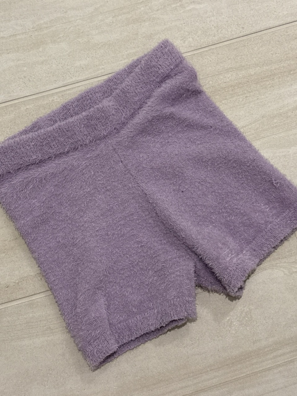 Haute Monde Lavender Fuzzy Bike Shorts